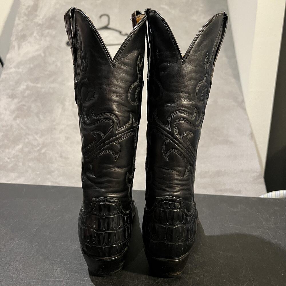 Stallion Cowboy Boots Womens 6 B Black Hornback Alligator Western Exotic Leather - Picture 6 of 16